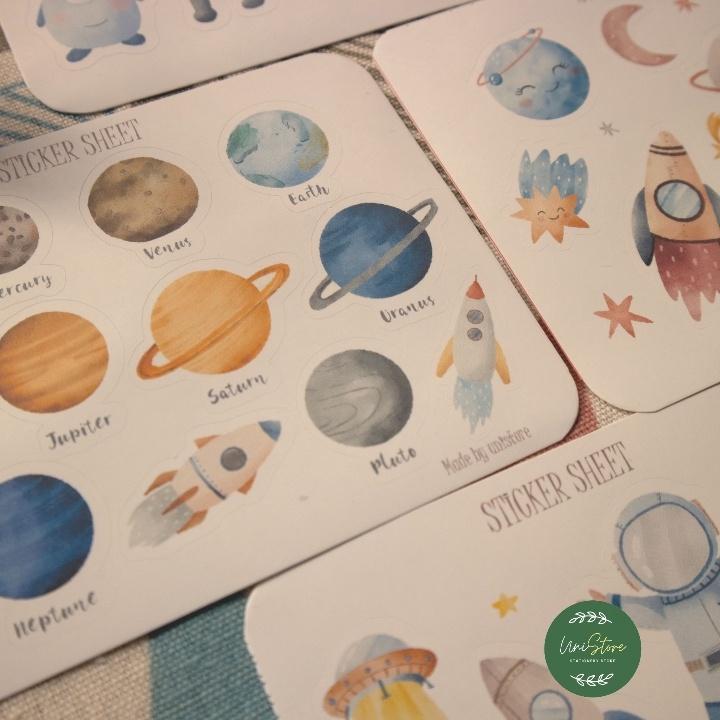 Sticker thiết kế - sticker sheet little astronaut - trang trí sổ tay, nhật kí bullet journal
