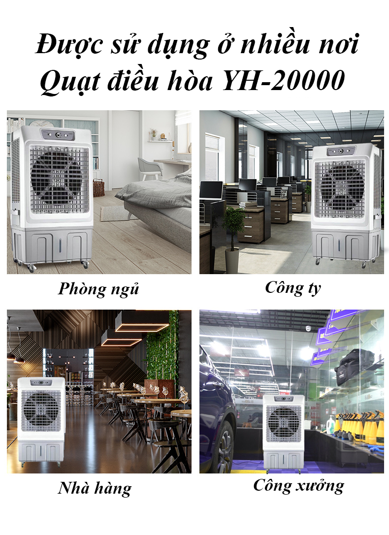 Quạt Điều Hòa YH-2000 Cơ Dung Tích 120L Công Suất Lớn, Máy Làm Mát Hơi NướcKhông Khí Tối Ưu Giảm Nhiệt Hiệu Quả, Bảo Vệ Môi Trường, An Toàn Khi Dùng Và Tiết Kiệm Chi Phí Cho Gia Đình