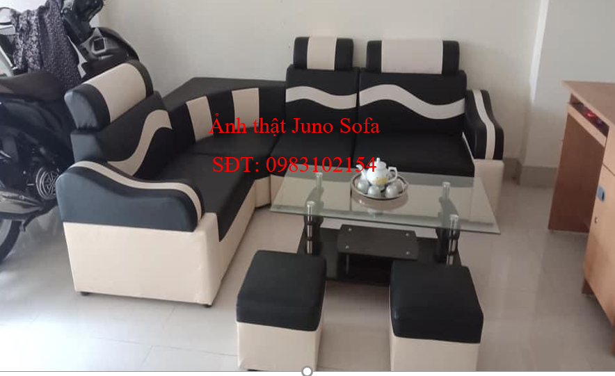 Sofa da  2m5 x 1m5  Bidata Juno Sofa ghép góc tùy ý kèm bàn kính