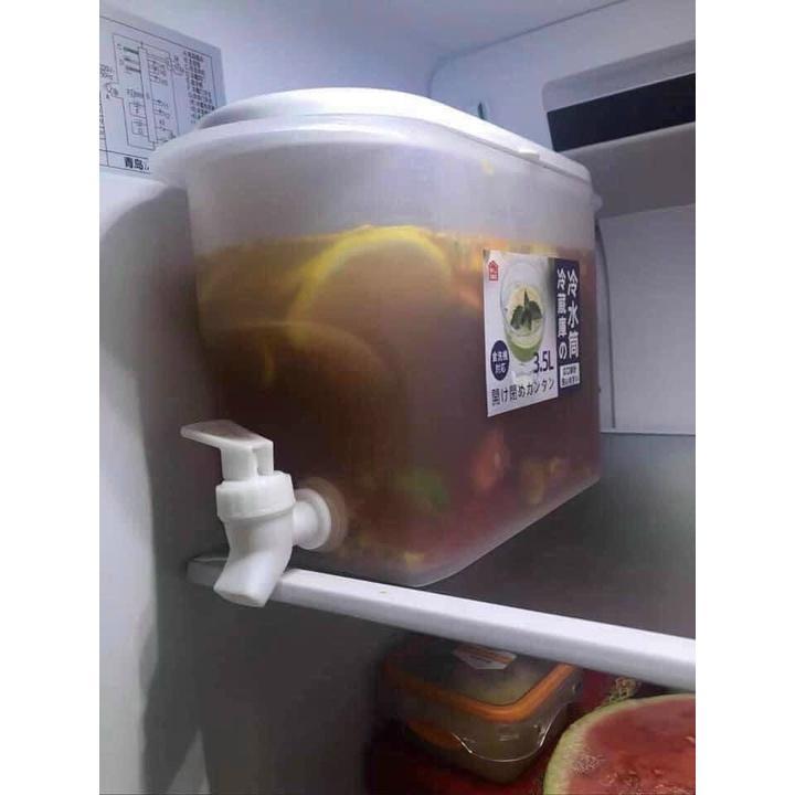 Bình Đựng Nước, Nước Hoa Quả 3,5L Có Vòi Thiết Kế Thông Minh, Để Tủ Lạnh, Nhựa Pp An Toàn, Dễ Dàng Tháo Lắp Lau Rửa - Hàng Chất Lượng
