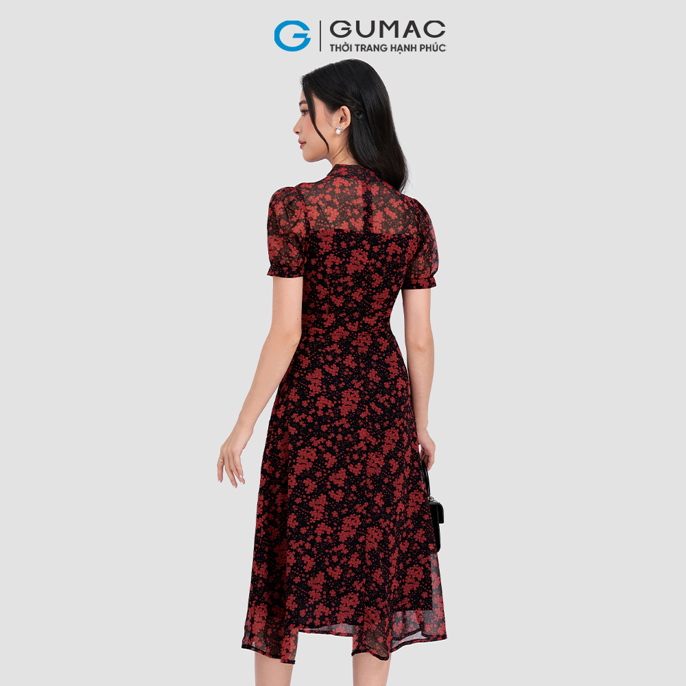 Đầm A cổ xoắn GUMAC DD03065