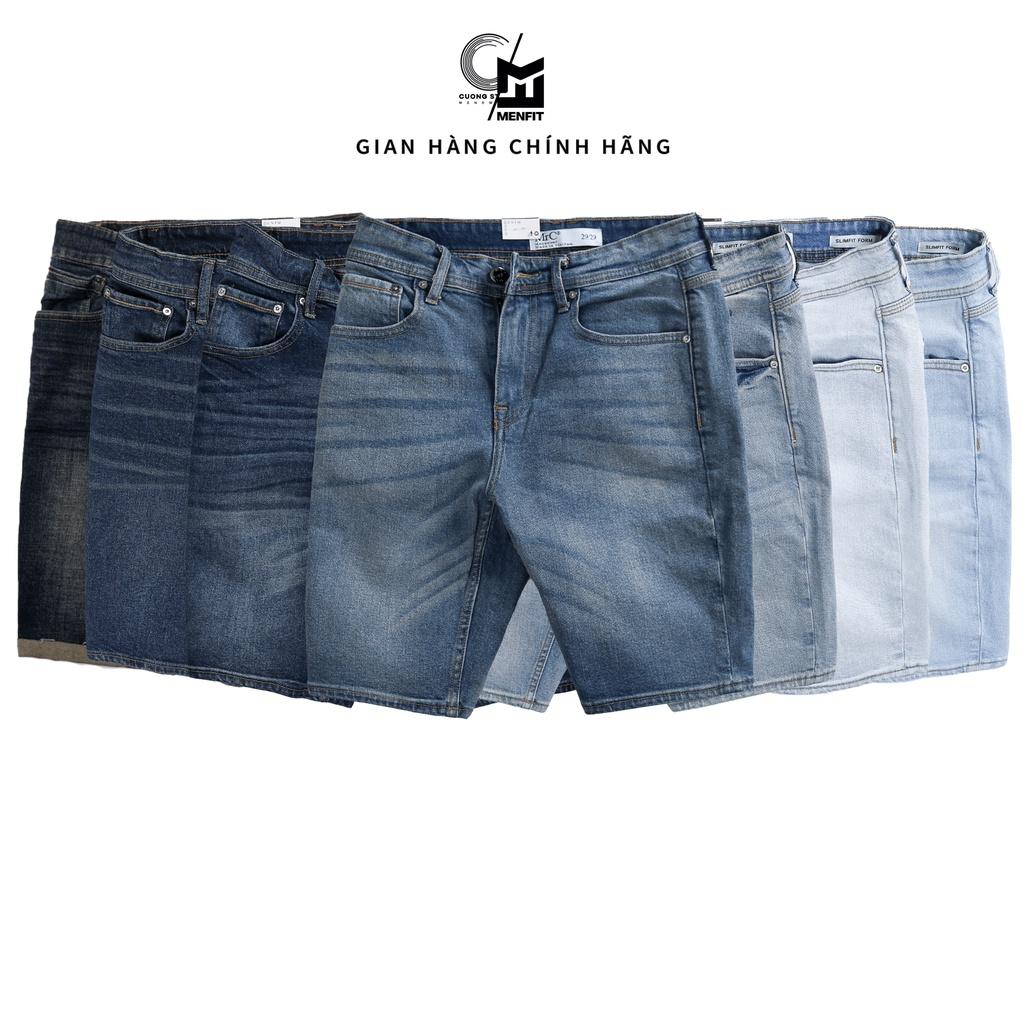 Quần short jean nam trơn MRC chất cotton cao cấp form ôm vừa vặn tôn dáng trẻ trung - MENFIT