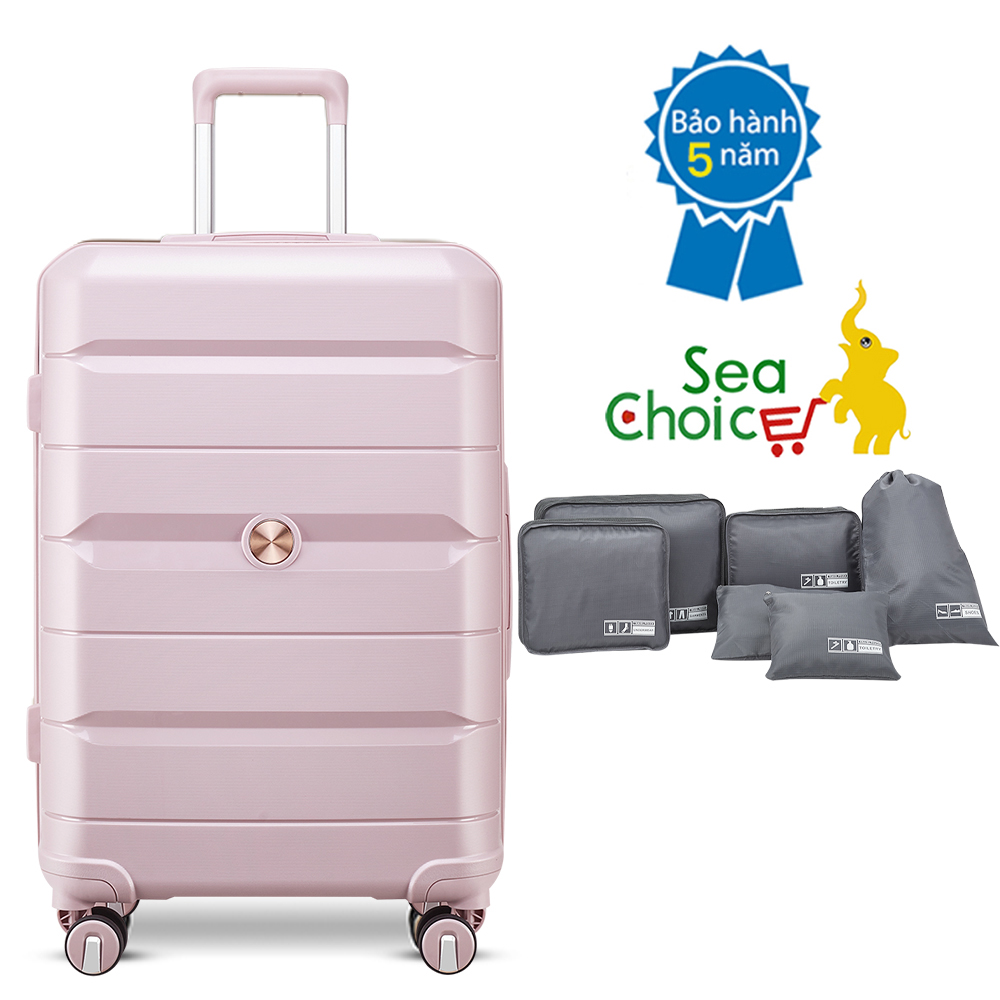 Vali du lịch Sea Choice chất liệu nhựa PP khóa TSA Dây kéo YKK Chống rơi bền đẹp nhiều Size 14+20/24/28'' - Bảo hành 5 năm