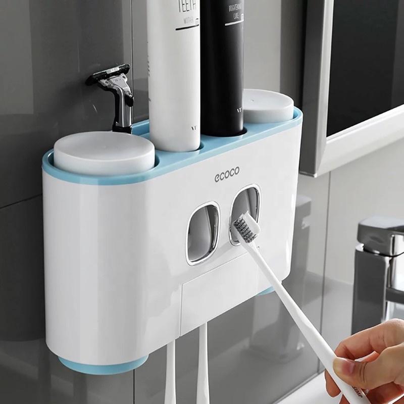 Bộ nhả kem đánh răng 2 bên kèm 4 Cốc nhựa cao cấp