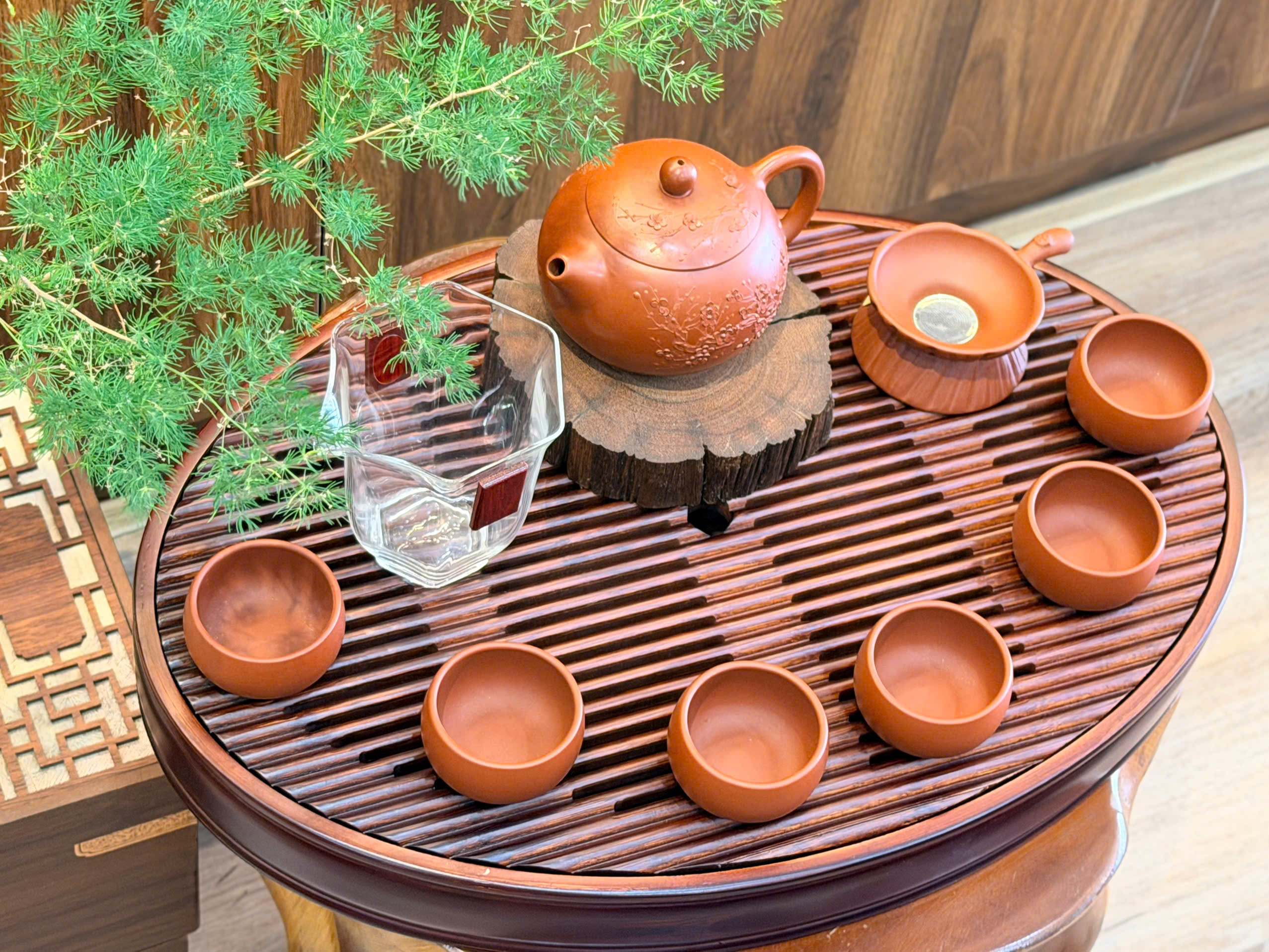 KHAY TRÀ OVAL "TINH THẦN" - TRE HUN KHÓI - SIZE TRUNG 36X25.5X5 CM - KHAY TRÀ BỀN BỈ - WOOD TEA TRAY