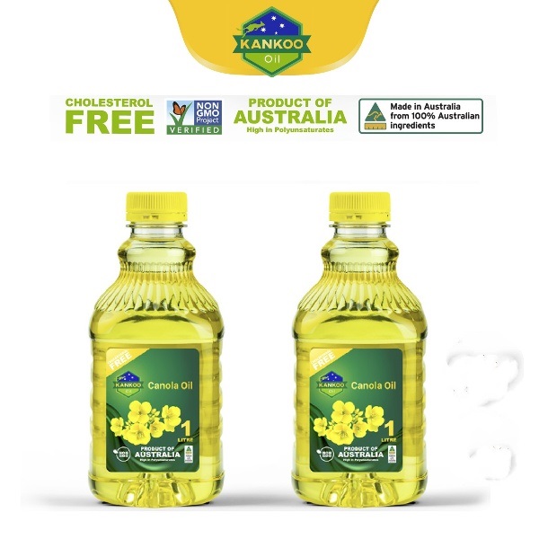 Combo 2 chai dầu ăn Kankoo hạt cải nguyên chất 1L nhập khẩu chuẩn Úc