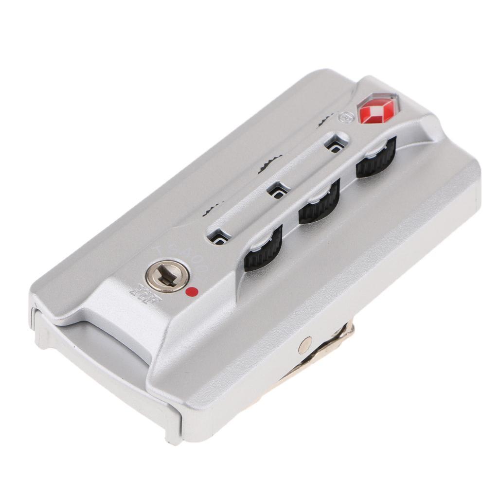 2X 3 Digit Combination Padlock Aluminum Luggage Suitcase TSA Code Locks Silver