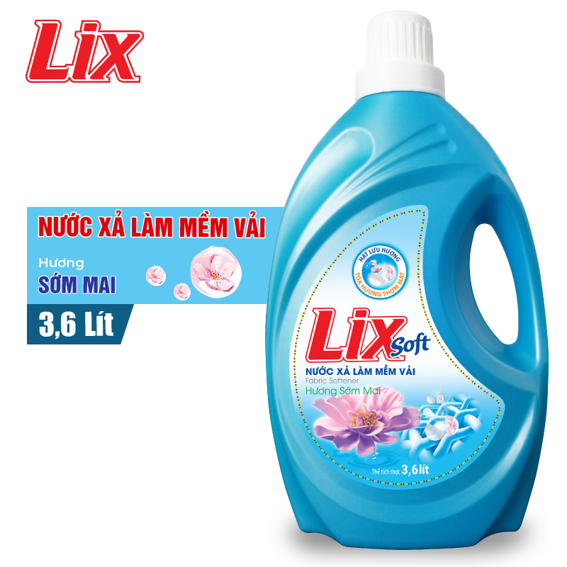 Nước xả vải Lix soft hương sớm mai 3.6 lít LSF36