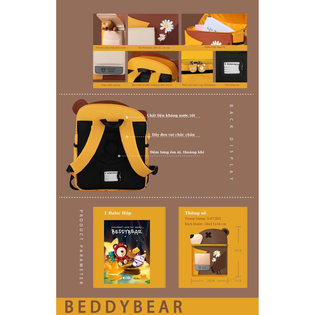 Balo Trẻ em từ 5 tuổi Beddybear Cute Bag 2.0 Phù hợp cho bé trai / gái học Mẫu giáo chuẩn bị vào lớp 1 - Thiết kế chống gù, Chất liệu da PU hạn chế thấm nước