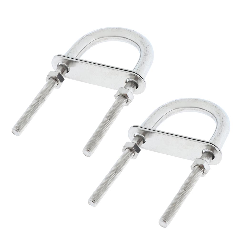2 Pieces M5*78 Boat Bow Eye, Stern Eye / U-Bolt, Boat Parts, 100% 304-Stainless Steel