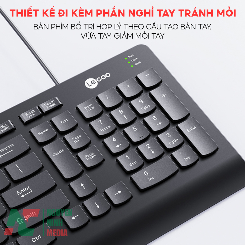 Bàn Phím Văn Phòng Lenovo Lecoo KB103 - Hàng Chính Hãng