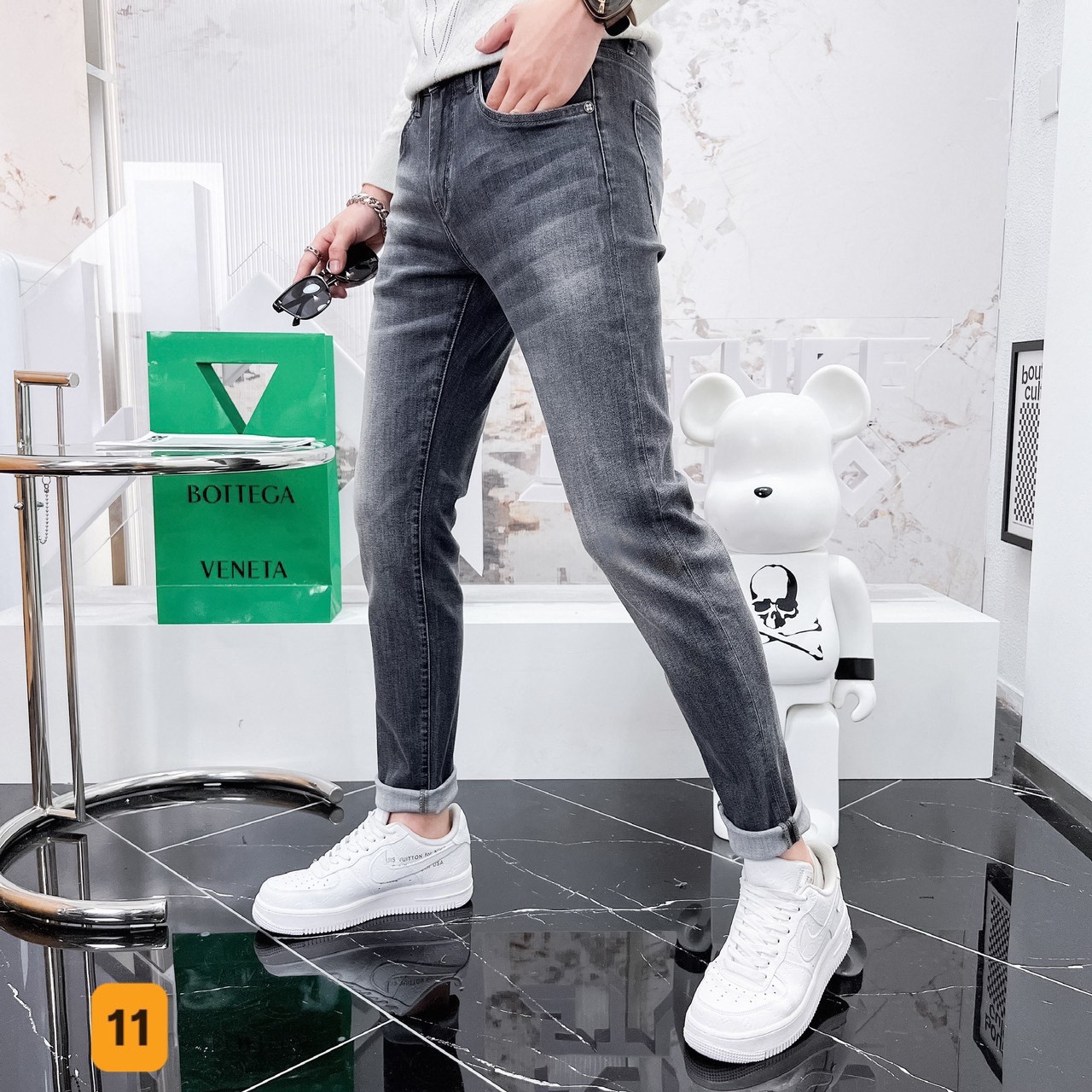 Quần Jean Nam Xám Trơn Julido Store, Chất Jean Co Dãn 4 Chiều Tôn Dáng Nam Tính MS11