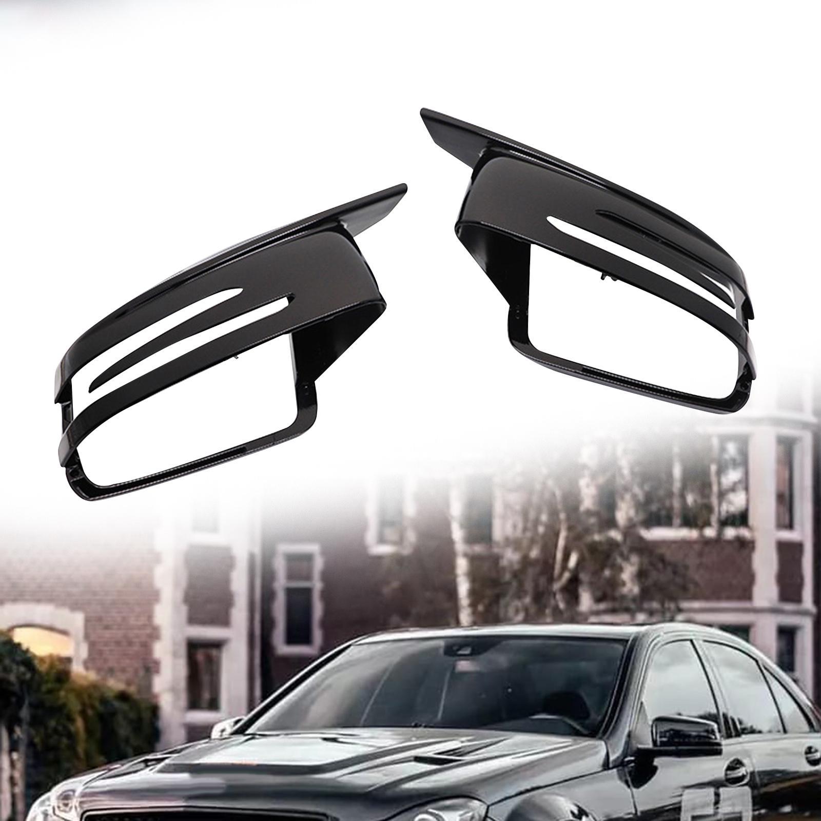 2Pcs Side Rearview Mirror Cap Cover for Mercedes- C Class
