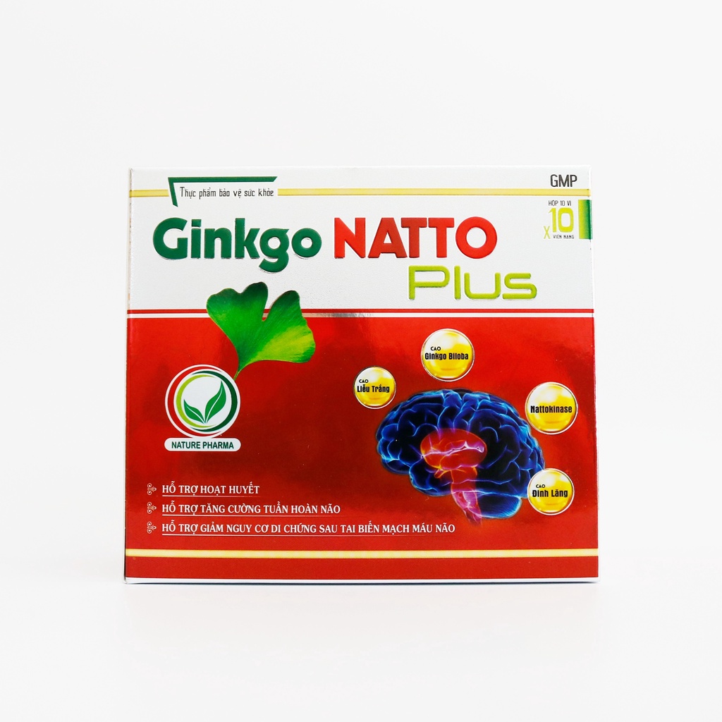 Hoạt Huyết Dưỡng Não Ginkgo Natto Plus Hỗ Trợ Tăng Cường Tuần Hoàn Máu Não, Bổ Não - Greenmec