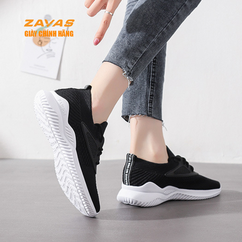 Hình ảnh Giày thể thao sneaker nữ màu đen đế êm nhẹ thoáng khí thương hiệu ZAVAS - S392 - Hàng chính hãng