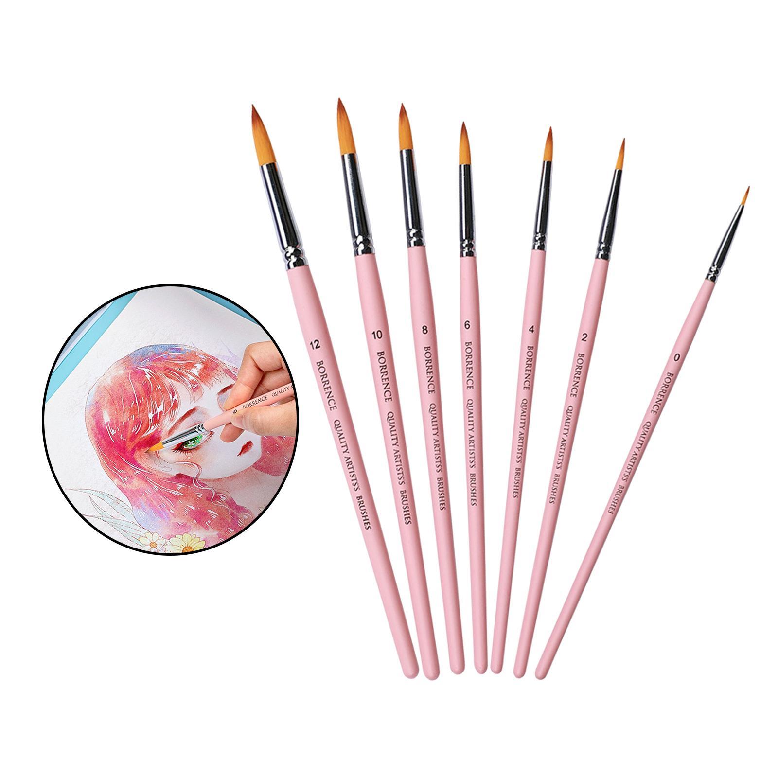 Nylon Hair Brushes Tools Arts Crafts Supplies Pink