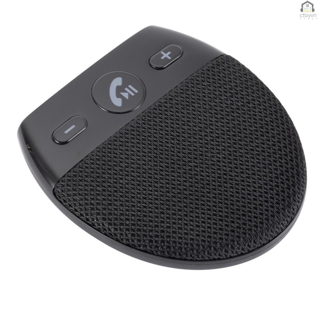 Loa bluetooth không dây có kẹp gắn xe hơi hỗ trợ gọi điện thoại rảnh tay rõ ràng và phụ kiện