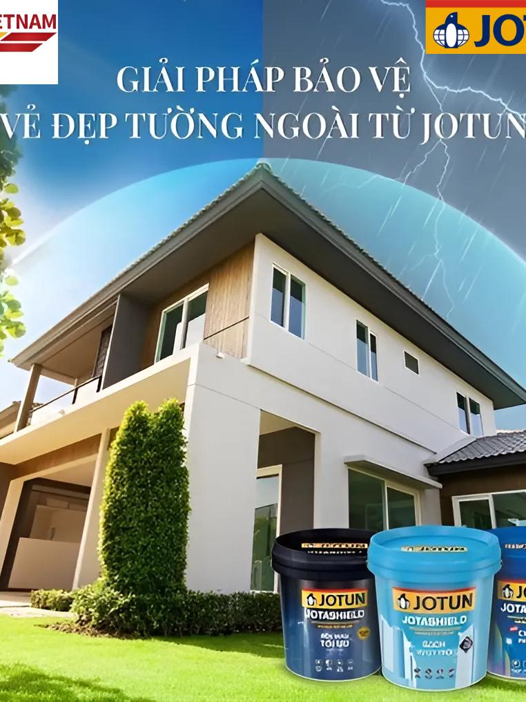 Sơn tường nhà JOTUN JOTASHILED 5L Sạch vượt trội, chống bám bụi (Sơn ngoại thất)