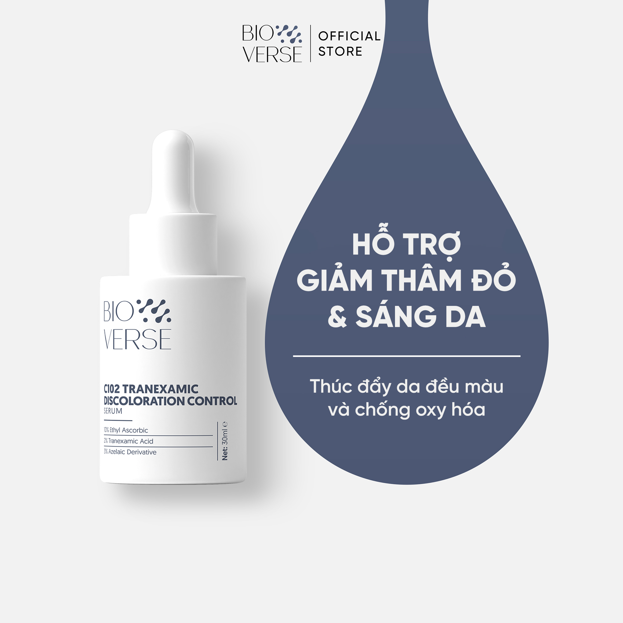 Tinh chất Vitamin C102 hỗ trợ mờ thâm đỏ & chống oxy hóa C102 Tranexamic Discoloration Control Serum 30ml