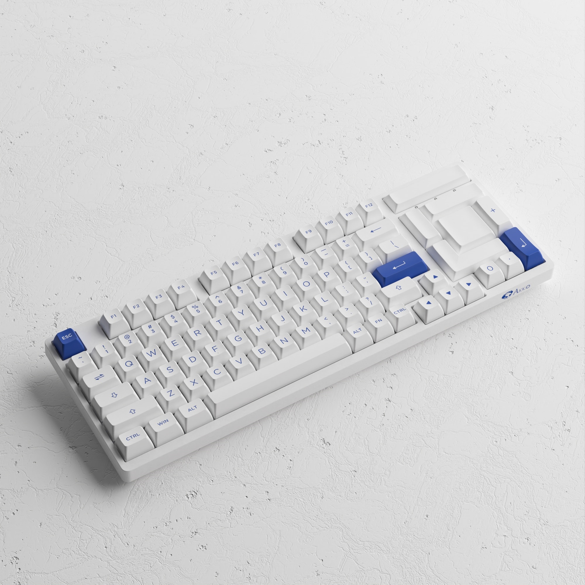 Bàn phím cơ AKKO 3098N Multi-modes Blue on White (Bluetooth 5.0 / Wireless 2.4Ghz / Hotswap / Foam tiêu âm / TTC switch) - Hàng chính hãng