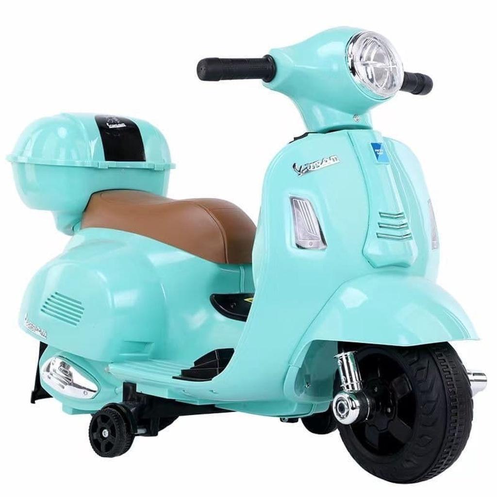 Xe máy vespa cho bé Xe máy điện trẻ em sử dụng chân ga đa chức năng Q618