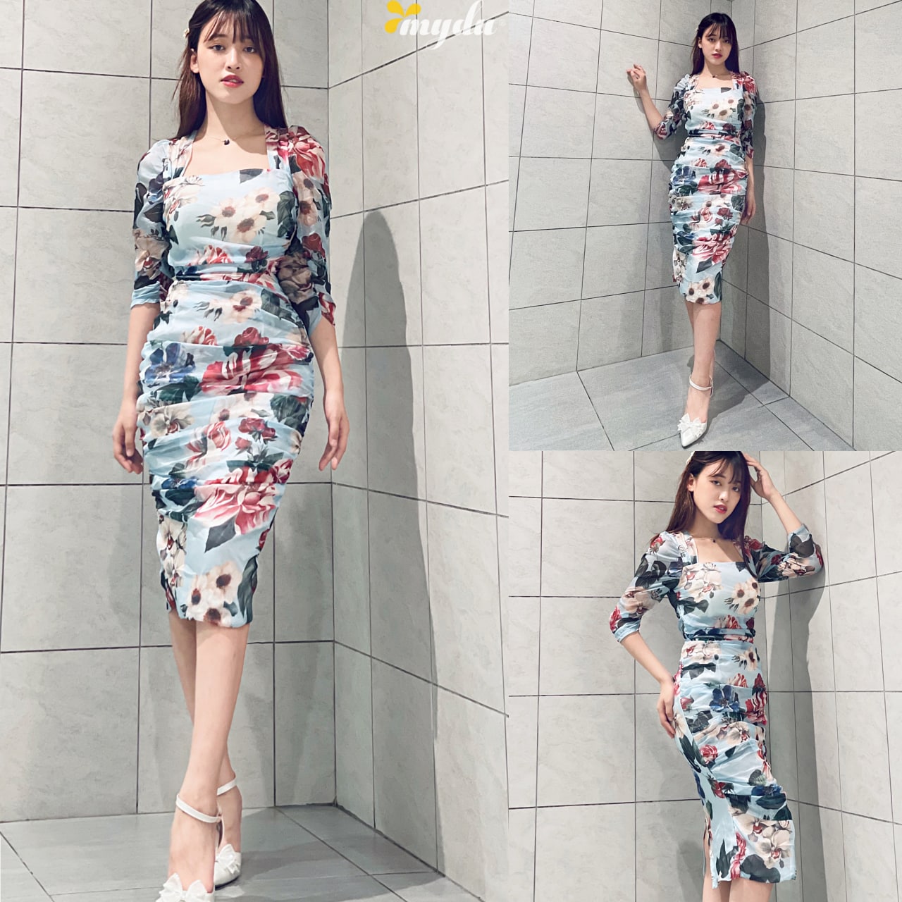 Đầm hoa dáng ôm thiết kế sang trọng T49 - GLADY DESIGN [Kèm ảnh thật