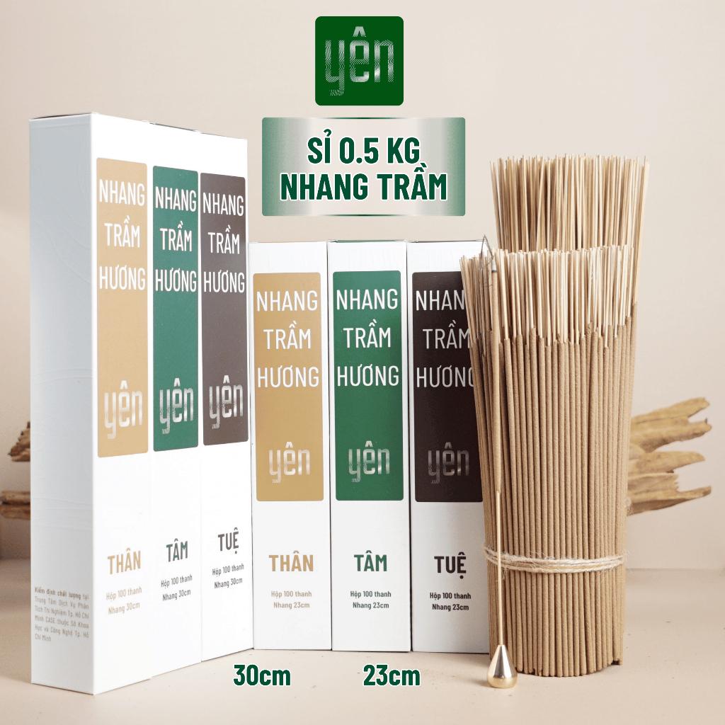 Nhang Trầm Hương Yên 23-30cm Sỉ 0.5kg Loại Thân, Tâm, Tuệ Sạch Tự Nhiên Ít Khói Thờ Cúng Xông Nhà - Trầm Tâm