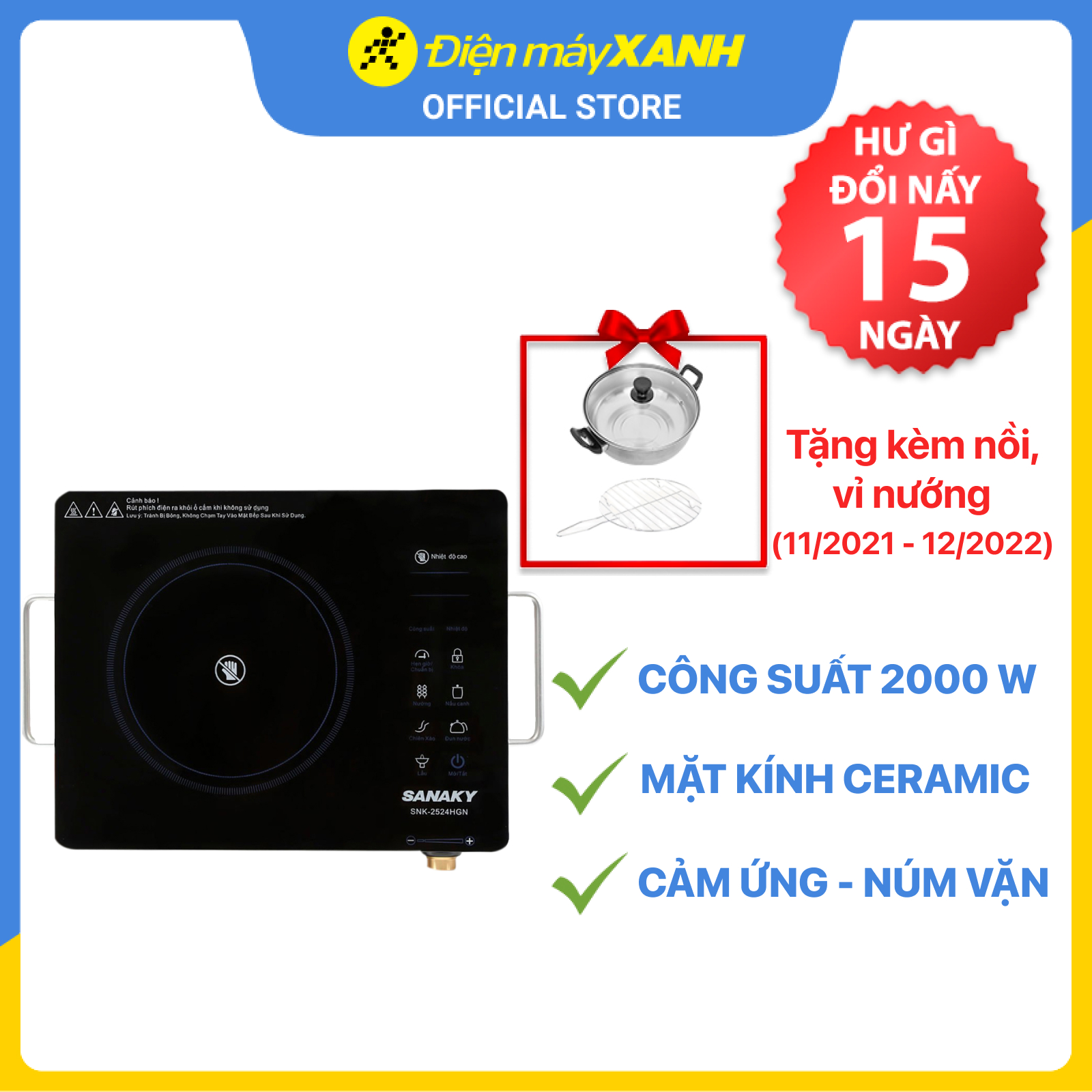 Bếp hồng ngoại Sanaky SNK-2524HGN- Hàng Chính hãng