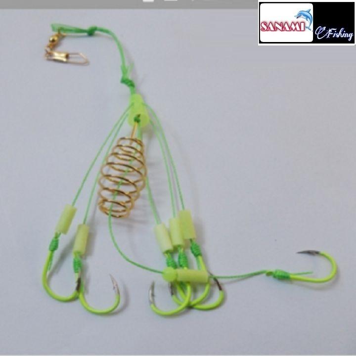 Lưỡi Câu Cá Lăng Xê Hộp 4 lưỡi lancer xanh chất lượng cao