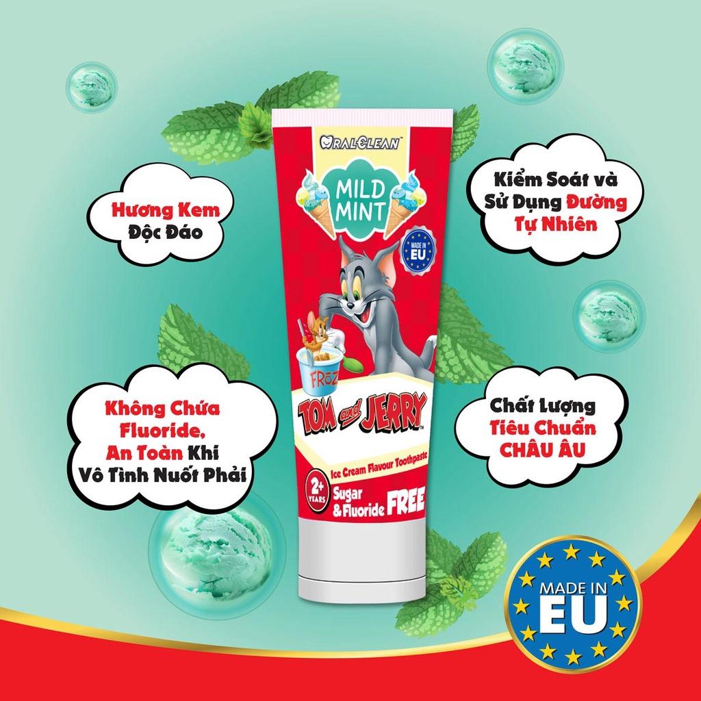 Kem đánh răng trẻ em vị bạc hà Oral Clean Tom&amp; Jerry Mild Mint 75ml