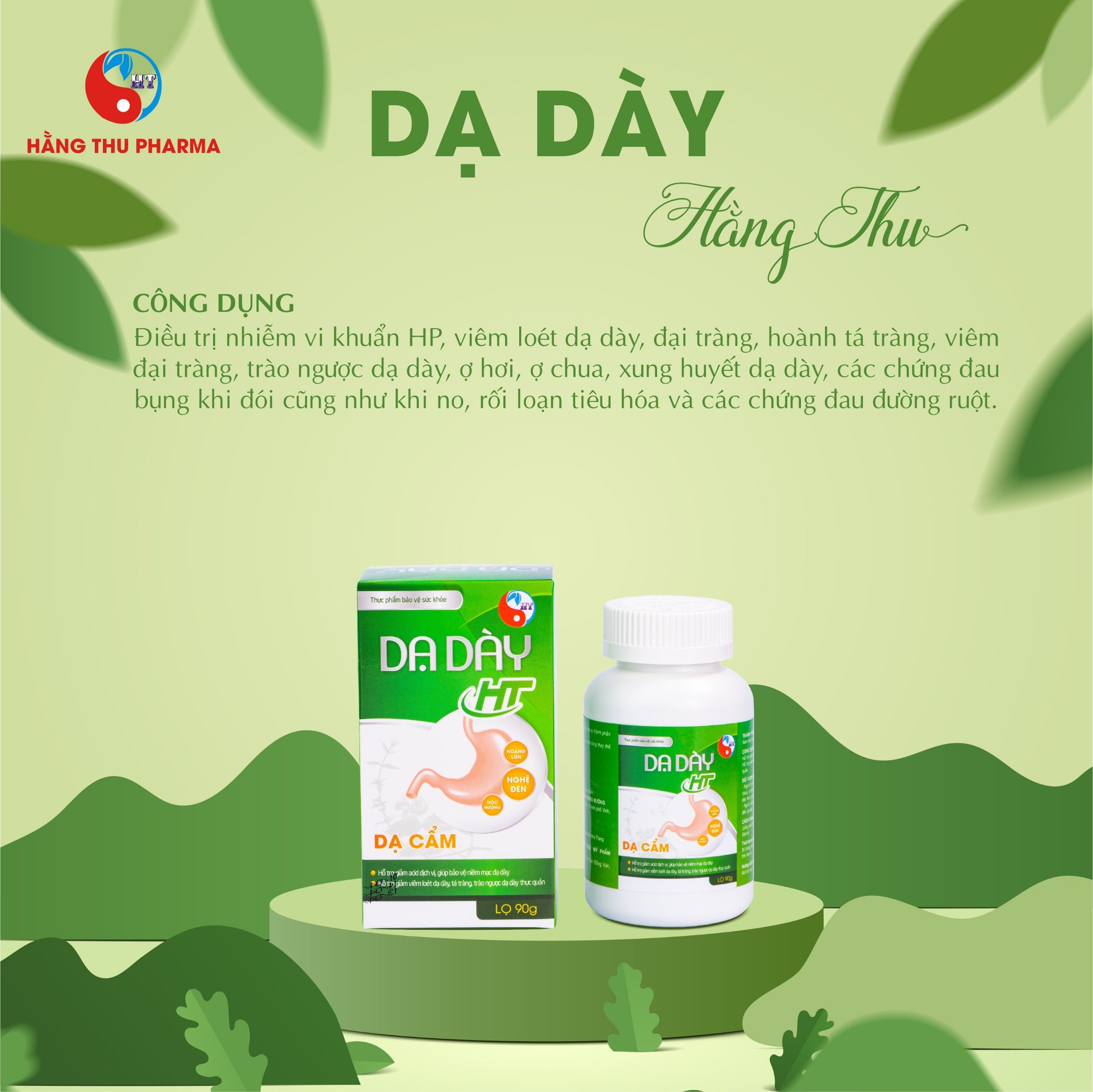 Viên Uống Dạ Dày HT đau thượng vị, ợ hơi, ợ chua, chướng bụng, HP