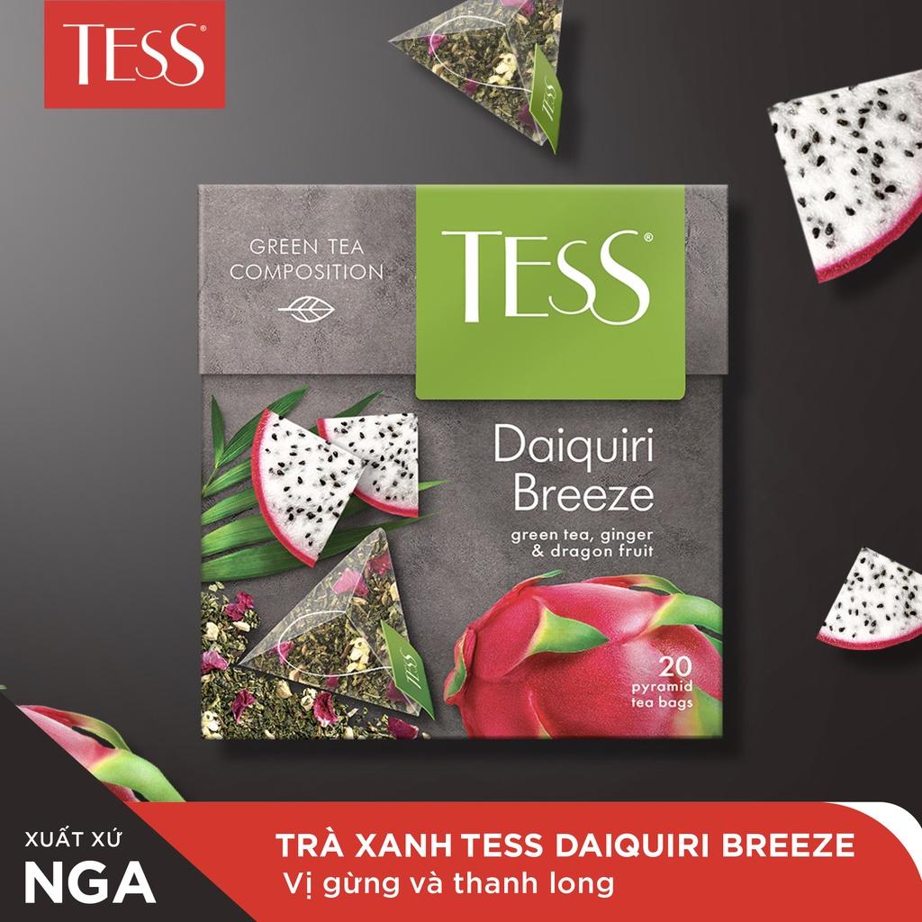 Trà xanh Tess Daiquiry Breeze vị gừng và thanh long 20 gói/hộp