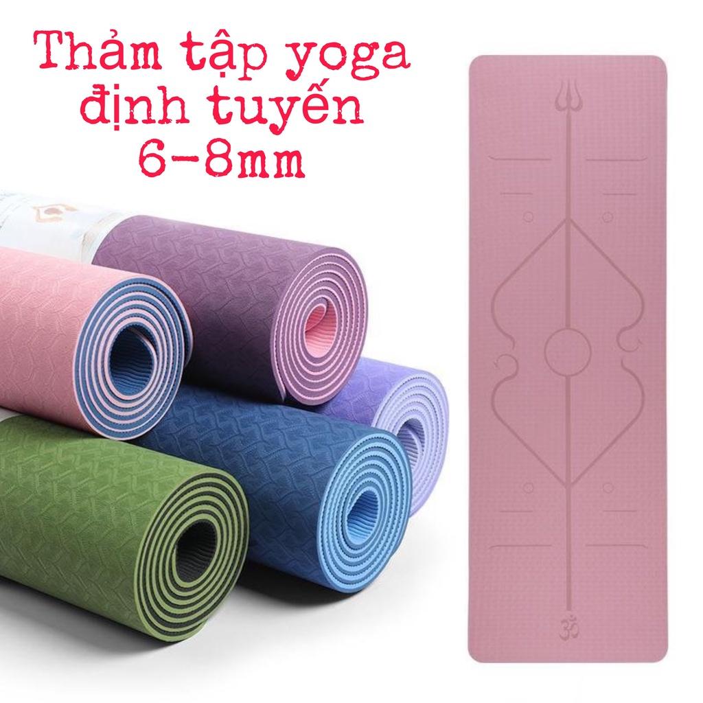 Thảm Yoga Tập Gym Định Tuyến 2 lớp 6 - 8mm Cao Cấp, Gấp Gọn, Du Lịch Tiện Lợi 88324 Đức Tài Store