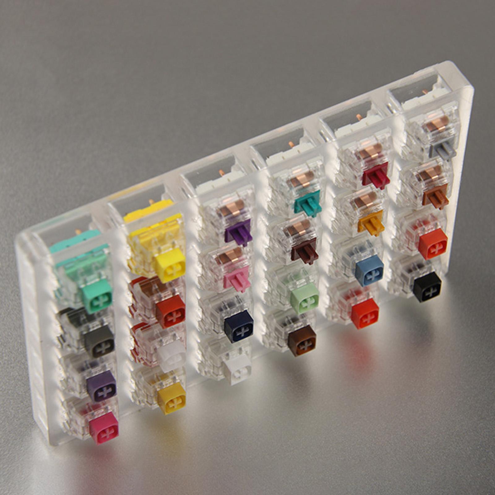DIY Acrylic 24-Key Switches Tester Blank Keycaps for Mechanical Keyboard
