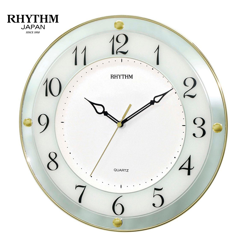 Đồng hồ treo tường Nhật Bản Rhythm CMG876NR18 Kt 31.5 x 4.5cm, 625g Vỏ nhựa. Dùng Pin.