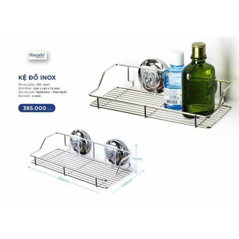 Kệ để đồ inox phòng tắm, phòng bếp hít chân không Spiderloc GS 3017