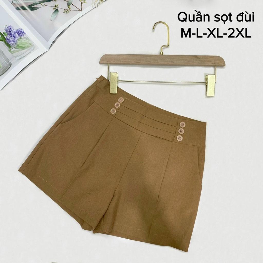 Quần Short Đùi Cạp Cao Thiết Kế Đơn Giản Dễ Mặc Cho Mọi Dáng