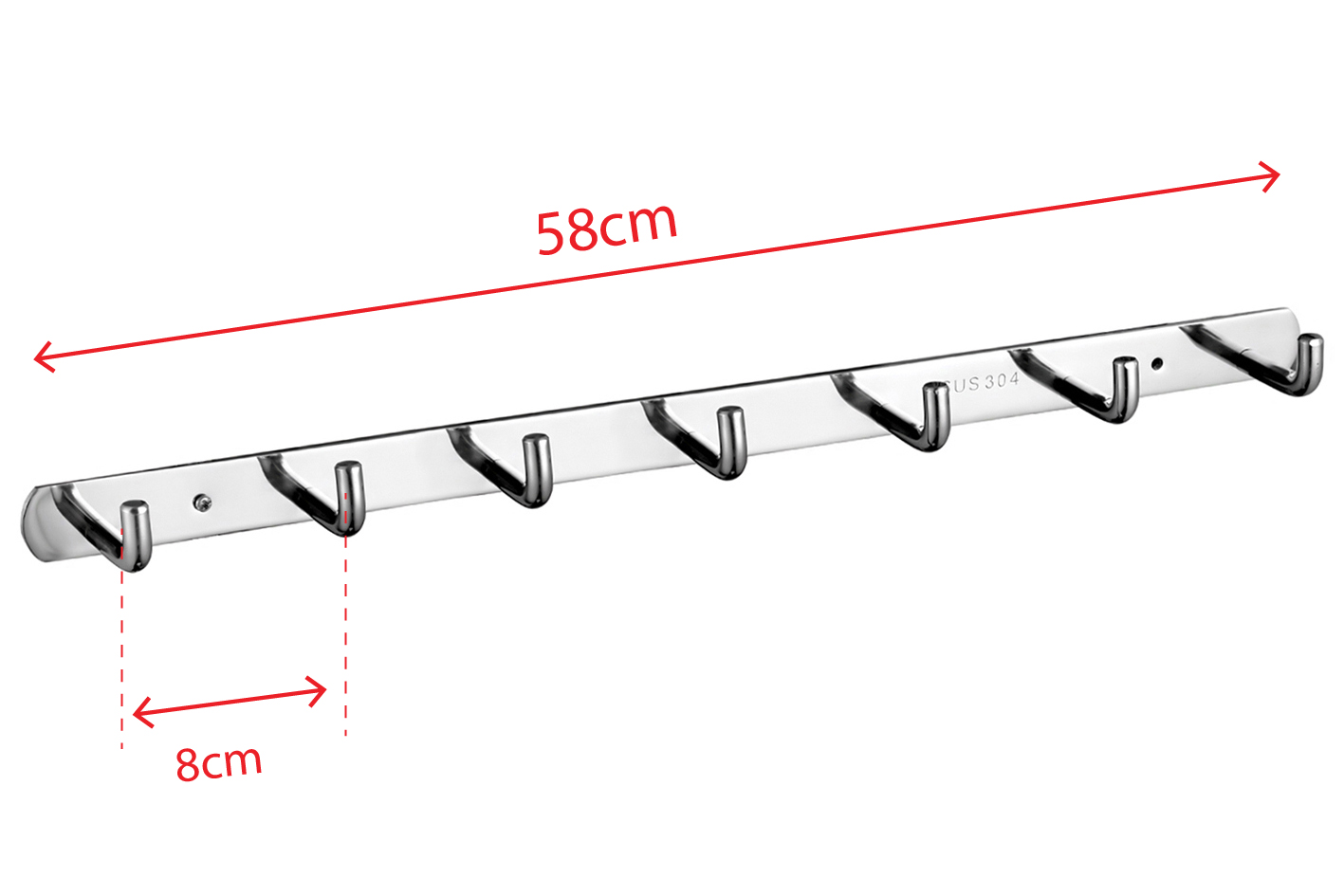 Móc treo quần áo Inox SUS 304 7 móc Yamato MA04-7