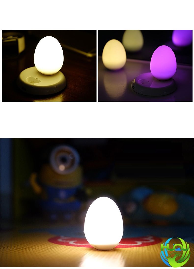 Đèn Ngủ Hình Quả Trứng Huqu Cảm Ứng Chạm Tiện Lợi-Tiết  Kiệm Điện Năng -Hàng Chính Hãng