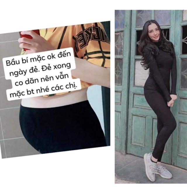 COMBO 2 QUẦN DÀI LEGGING THÁI MÀU ĐEN CÙNG SIZE - 2 SIZE LỰA CHỌN