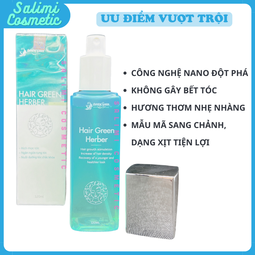 Xịt Kích Mọc Tóc Thảo Dược HAIR GREEN HERBER Dung Tích 120 ml - Phục Hồi Tóc Rụng, Dưỡng Tóc Suôn Mượt, Ngăn Ngừa Gãy Rụng, Làm Chắc Khoẻ Chân Tóc