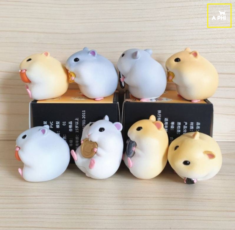 Mô hình chuột Hamster bằng nhựa xinh xắn đáng yêu để bàn trang trí tiểu cảnh