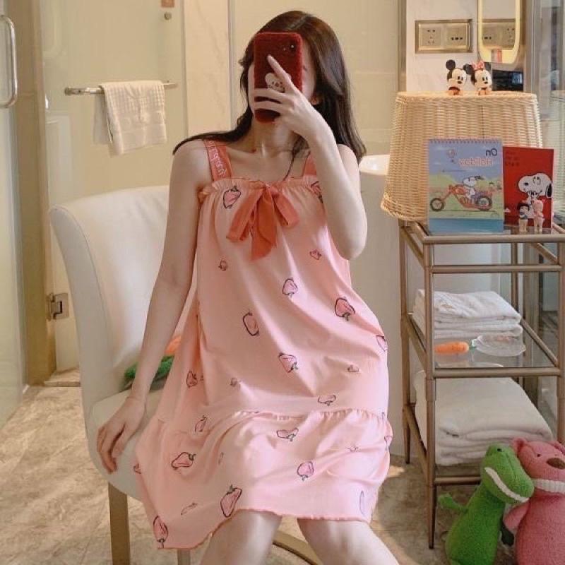 Đầm bầu 2 dây ngủ thời trang