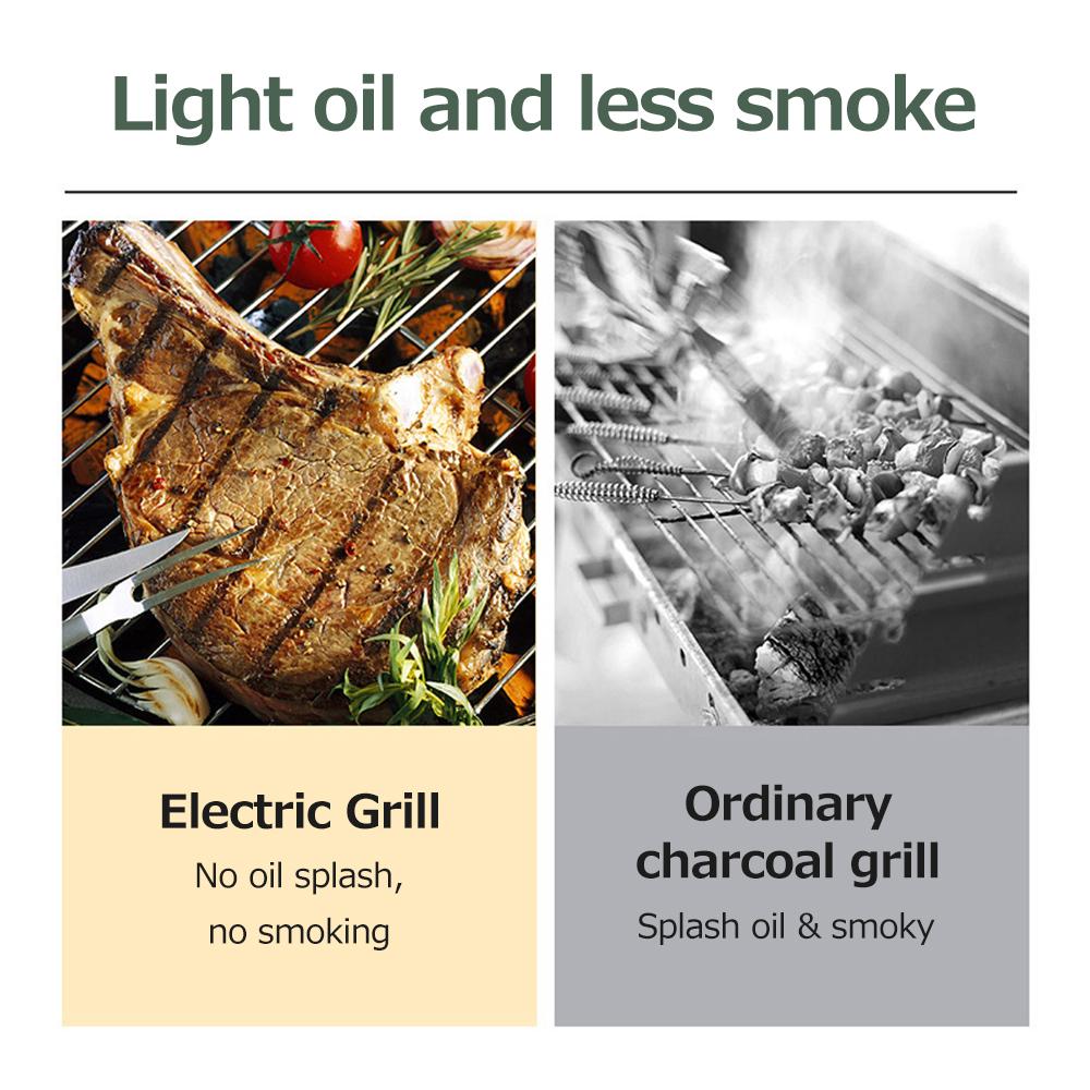 Chảo Nướng Điện Ngoài Trời Bbq Thép Không Gỉ Gia Dụng Đa Chức Năng 2000W Công Suất Cao 50-350 ℃