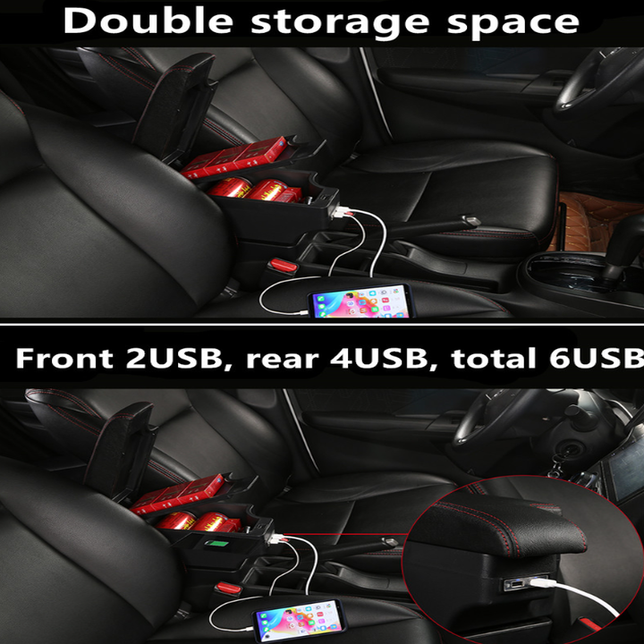 Hộp tỳ tay ô tô cao cấp Chevrolet Cruze tích hợp 6 cổng USB, chất liệu nhựa ABS và da PU cao cấp