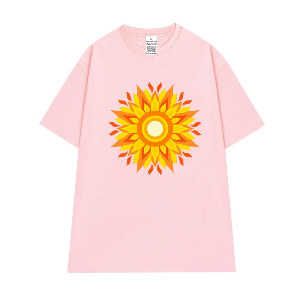 Cao cấp - Áo thun oversize hình hoa Mandala sắc vàng rực rỡ Mandala shirt BND537