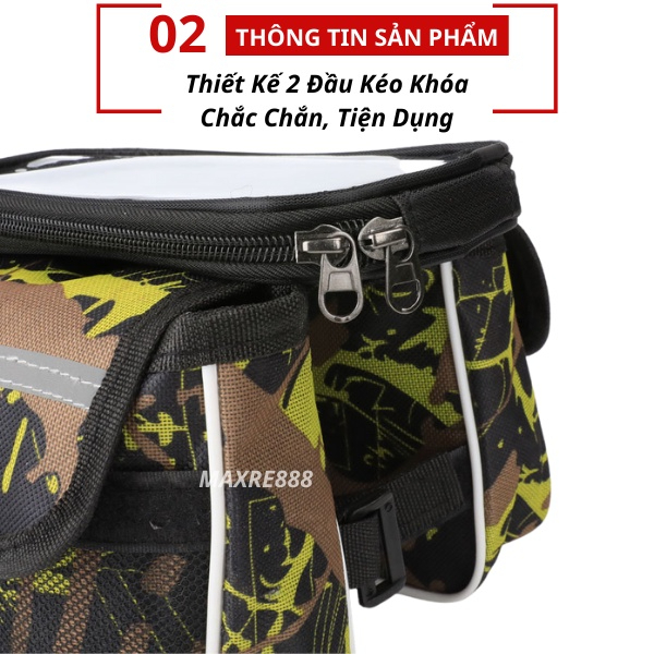 Túi treo sườn xe đạp thể thao để đựng vật dụng, có ngăn đựng điện thoại cảm ung tiện lợi - Hàng chính hãng