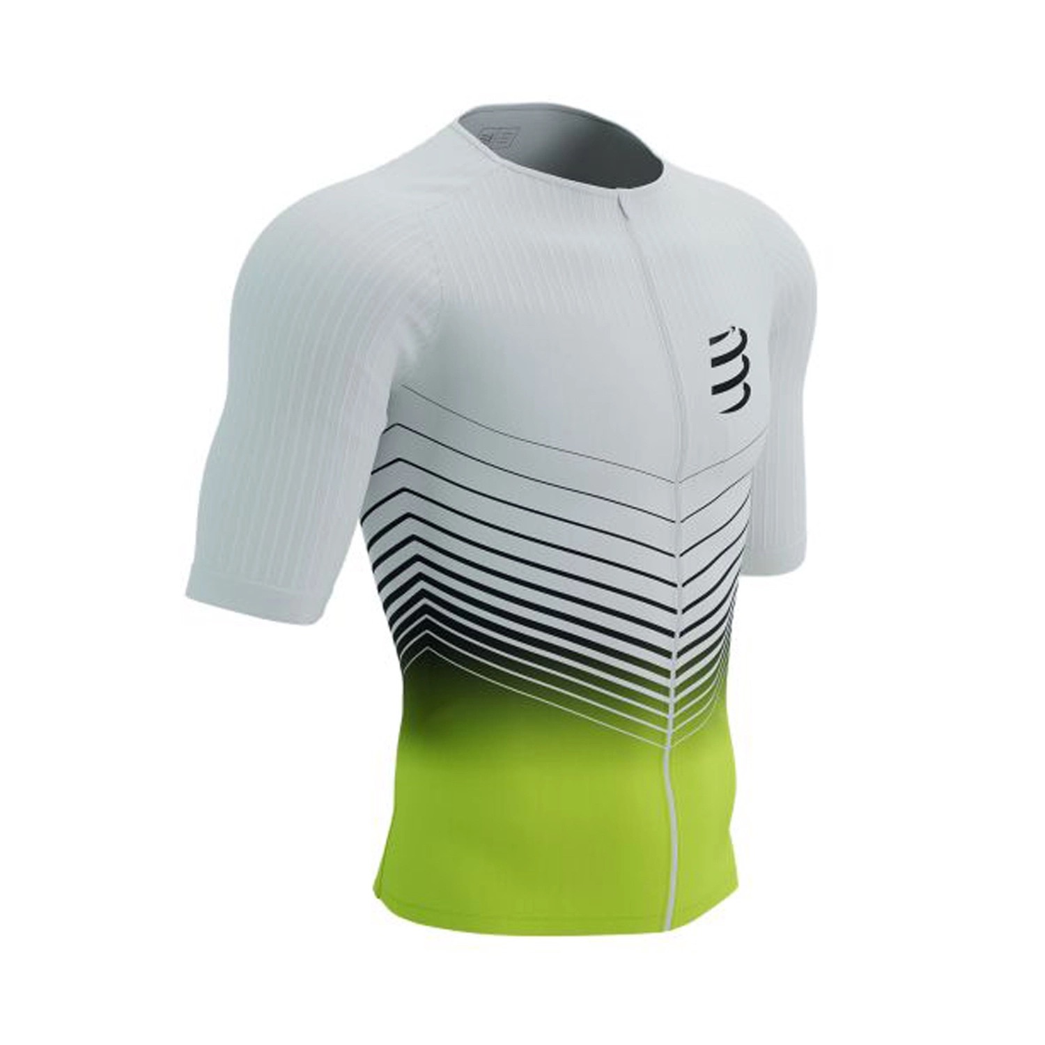 Áo Chạy Bộ Nam Compresport Tri Postural Aero SS Top - White/Evening Primrose