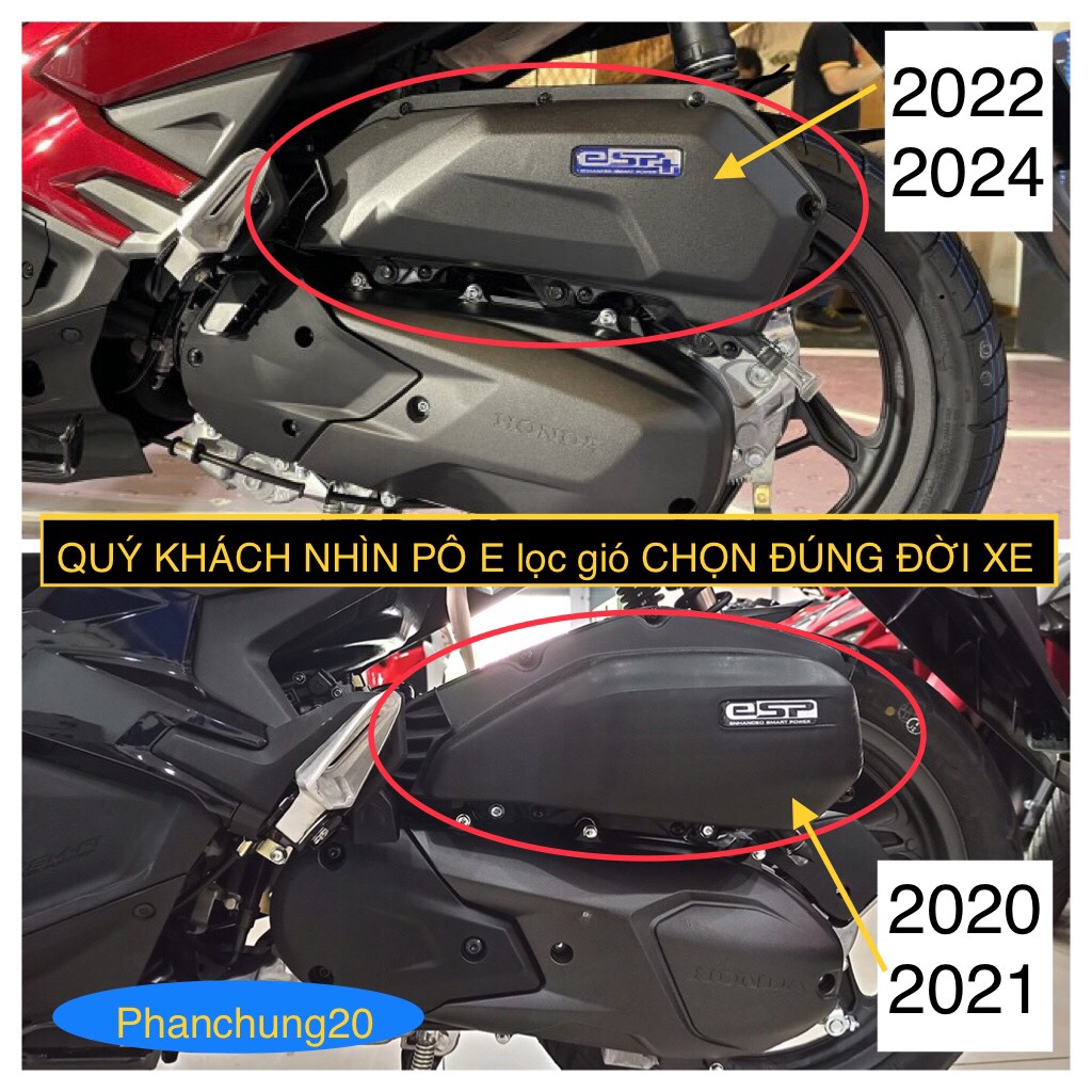 ỐP CHE PÔ ( CHỤP BÁCH PÔ ) DÙNG CHO ĐỜI XE AB 2022 2023 3024 - AB 125 160 CC CACBON