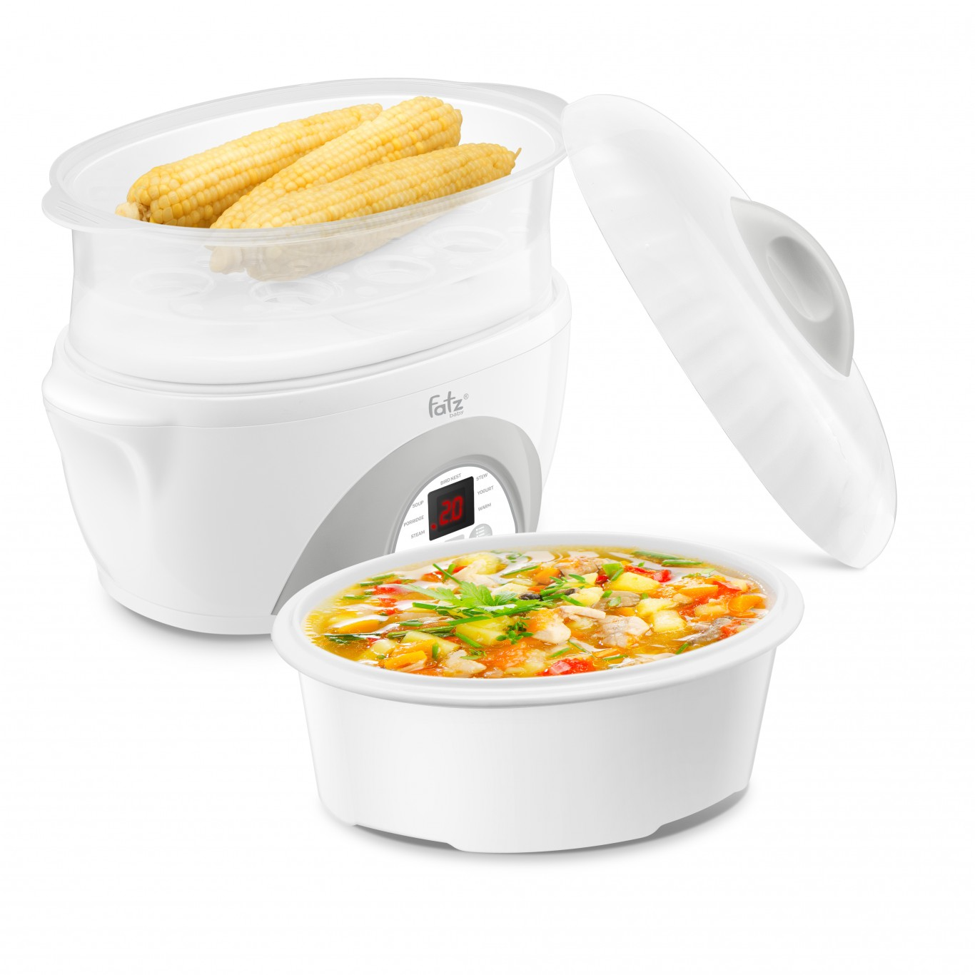 Nồi hấp cách thuỷ 2 tầng đa năng 2 tầng 1.6 lít (STEW 4) - hàng chính hãng